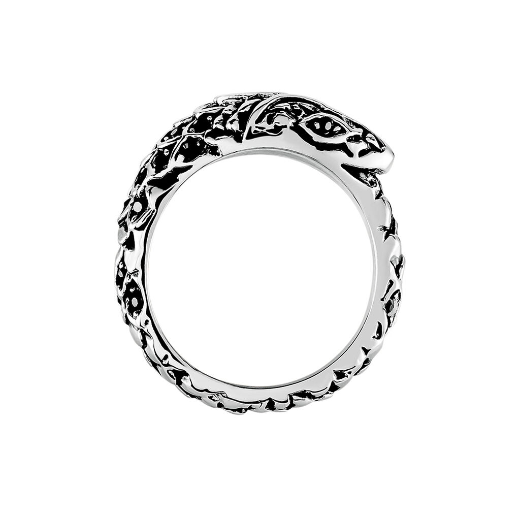 Bague Venin Acier Bicolore Oxyde De Zirconium - Bagues avec pierre Homme | Histoire d’Or