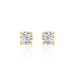 Boucles D'oreilles Puces Victoria Or Jaune Diamant - Clous d'oreilles Femme | Histoire d’Or