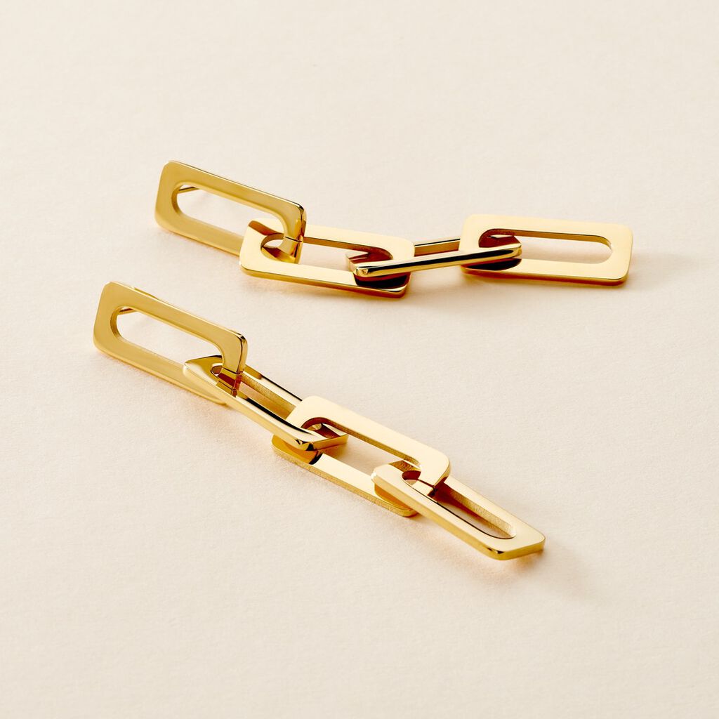Boucles D'oreilles Pendantes Gracen Acier Jaune - Boucles d'oreilles fantaisie Femme | Histoire d&rsquo;Or