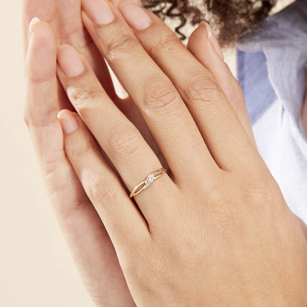 Bague Or Jaune Unora Diamants - Bagues avec pierre Femme | Histoire d’Or