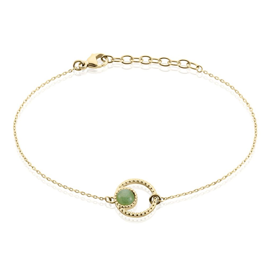 Bracelet Amalthea Plaqué Or Doré Aventurine Vert - Bracelets fantaisie Femme | Histoire d’Or