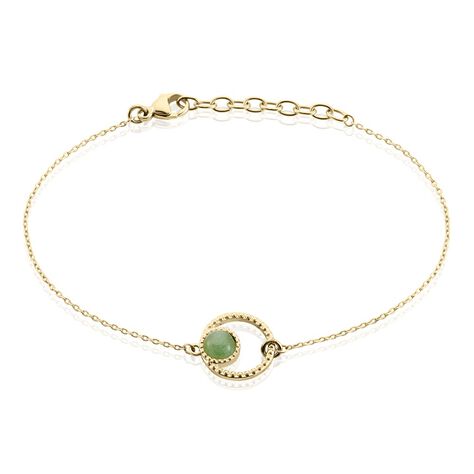 Bracelet Amalthea Plaqué Or Doré Aventurine Vert - Bracelets Femme | Histoire d’Or