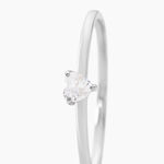 Bague Solitaire 1er Solitaire Argent Blanc Oxyde De Zirconium - Bagues solitaires Femme | Histoire d&rsquo;Or