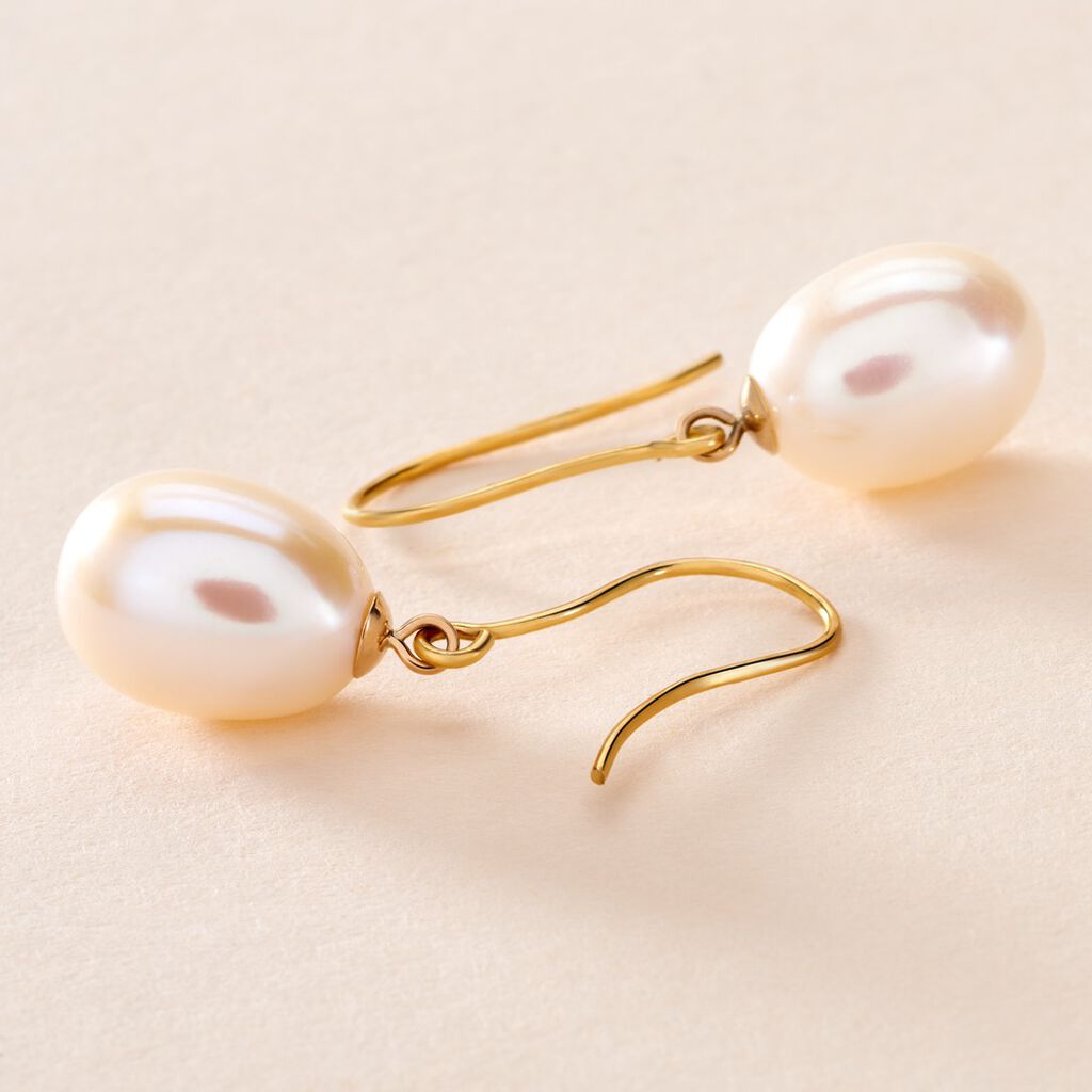 Boucles D'oreilles Pendantes Baroque Or Jaune Perle De Culture - Boucles d'oreilles pendantes Femme | Histoire d’Or