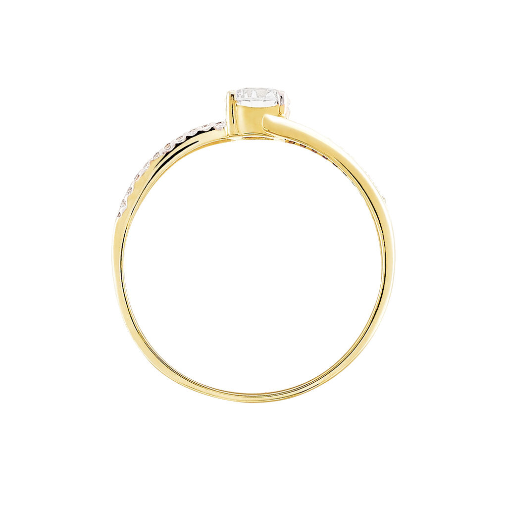 Bague Solitaire Abelia Or Jaune Oxyde De Zirconium - Bagues solitaires Femme | Histoire d’Or