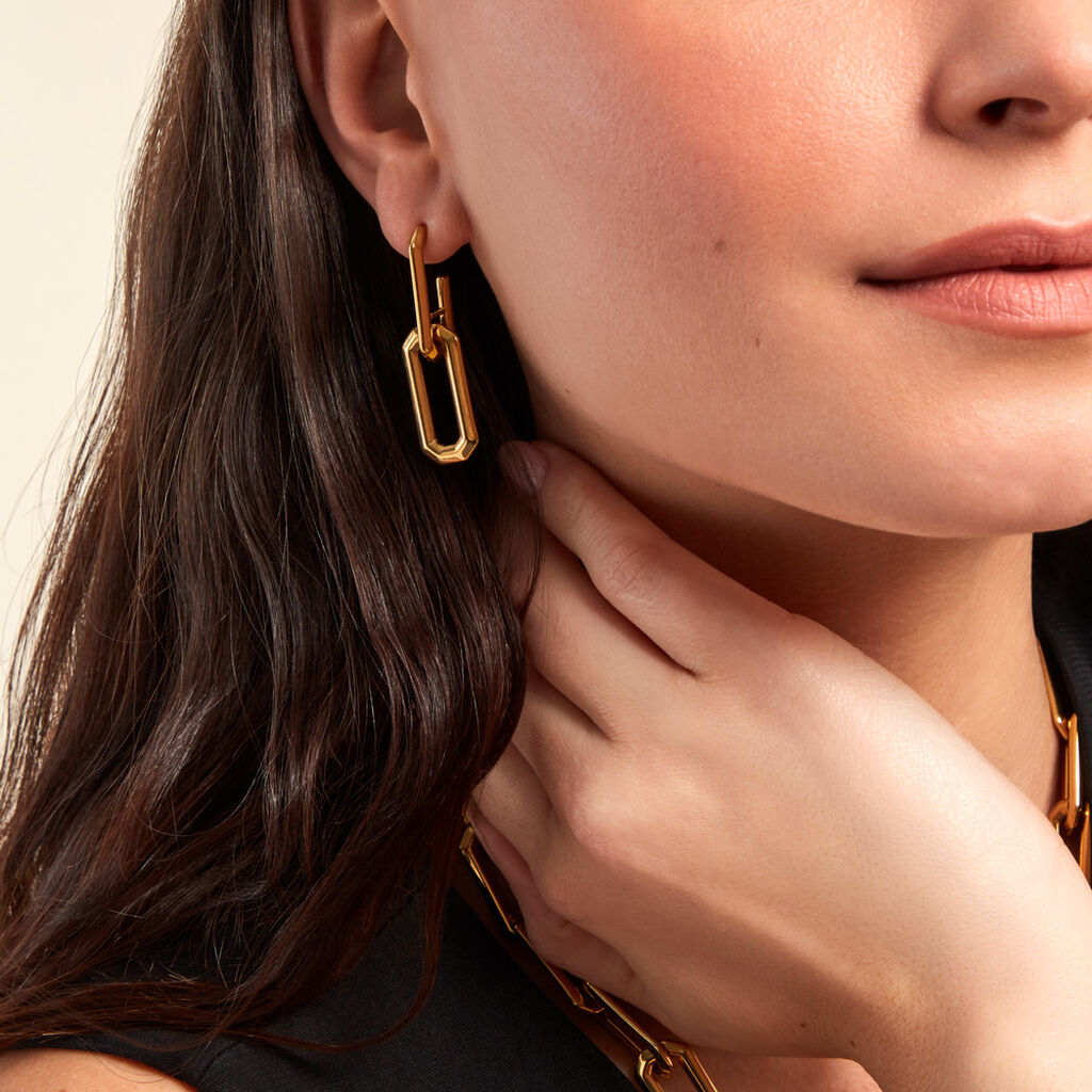 Boucles D'oreilles Pendantes Lyre Acier Jaune - Boucles d'oreilles fantaisie Femme | Histoire d’Or