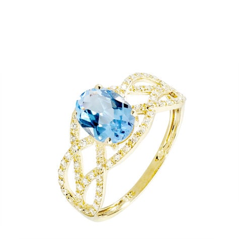 Bague Tina Or Jaune Topaze Et Diamant - Bagues solitaires Femme | Histoire d&rsquo;Or