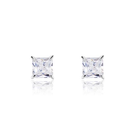 Boucles D'oreilles Puces Alys Argent Blanc Oxyde De Zirconium - Boucles d'oreilles fantaisie Femme | Histoire d&rsquo;Or