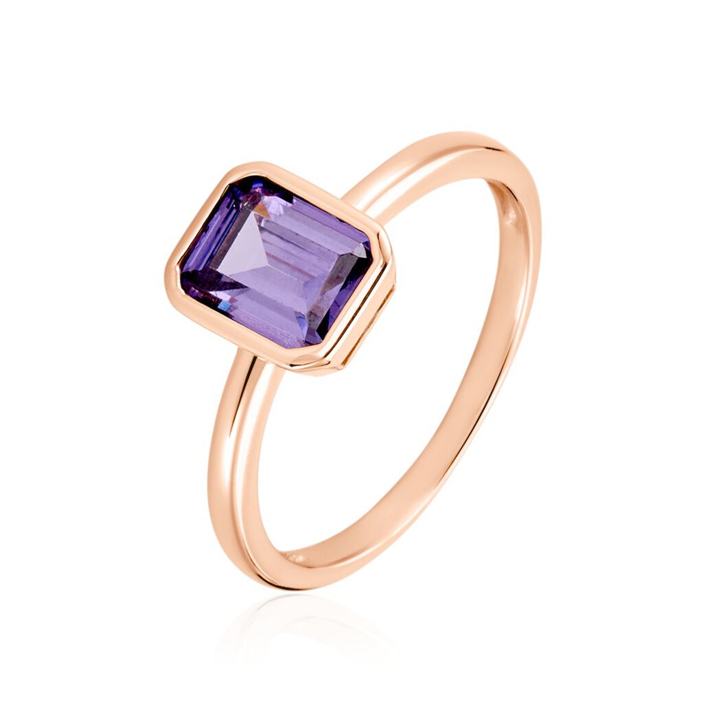 Bague Purple Mood Argent Rose Oxyde De Zirconium - Bagues solitaires Femme | Histoire d&rsquo;Or