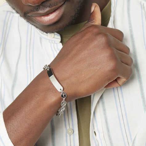 Bracelet Acier Blanc Joanano - Gourmettes Homme | Histoire d’Or