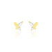 Boucles D'oreilles Puces Evaelle Papillon Or Jaune Oxyde De Zirconium - Clous d'oreilles Femme | Histoire d’Or