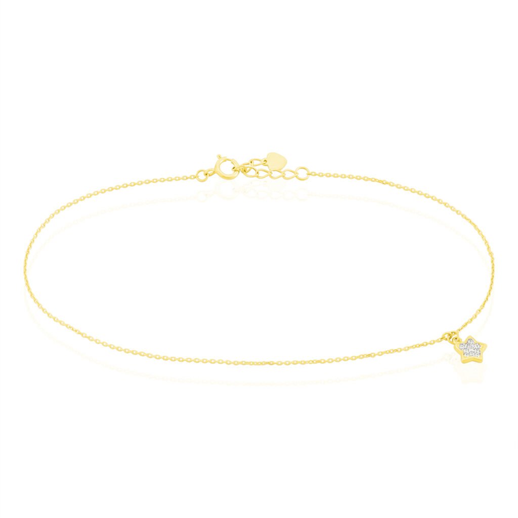 Cha&icirc;ne De Cheville Valentiane Or Jaune Oxyde De Zirconium - Cha&icirc;nes de cheville Femme | Histoire d&rsquo;Or