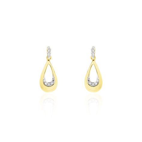 Boucles D'oreilles Puces Nirmala Or Jaune Diamant - Boucles d'oreilles pendantes Femme | Histoire d’Or