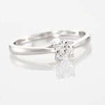 Bague Solitaire Fiona Or Blanc Diamant Synthetique - Bagues solitaires Femme | Histoire d&rsquo;Or