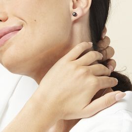 Boucles D'oreilles Puces Micaelle Teintees Or Jaune Perle De Culture - Clous d'oreilles Femme | Histoire d’Or