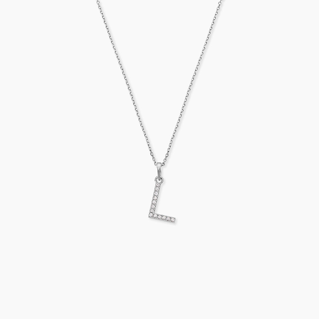 Pendentif Klementine Or Blanc Oxyde De Zirconium - Pendentifs Femme | Histoire d&rsquo;Or