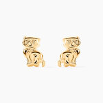 Boucles D'oreilles Puces Florenta Chat Or Jaune - Clous d'oreilles Enfant | Histoire d&rsquo;Or