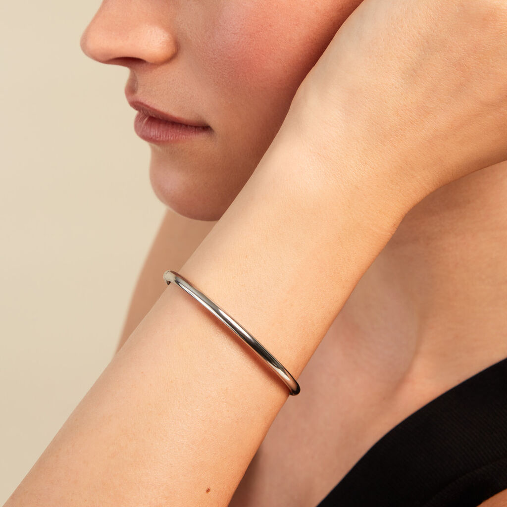 Bracelet Jonc Seville Acier Blanc - Bracelets joncs Femme | Histoire d’Or