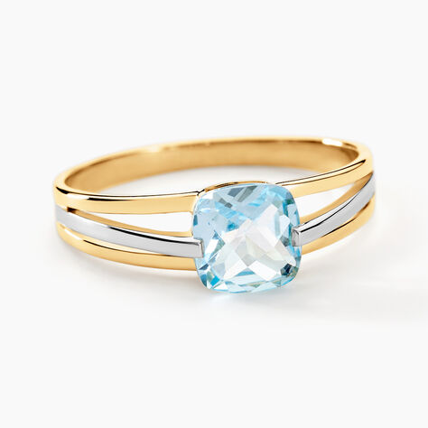 Bague Sidoine Or Bicolore Topaze - Bagues solitaires Femme | Histoire d’Or