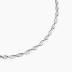 Collier Ciana Torsade Diamante Argent Blanc - Chaines Femme | Histoire d&rsquo;Or