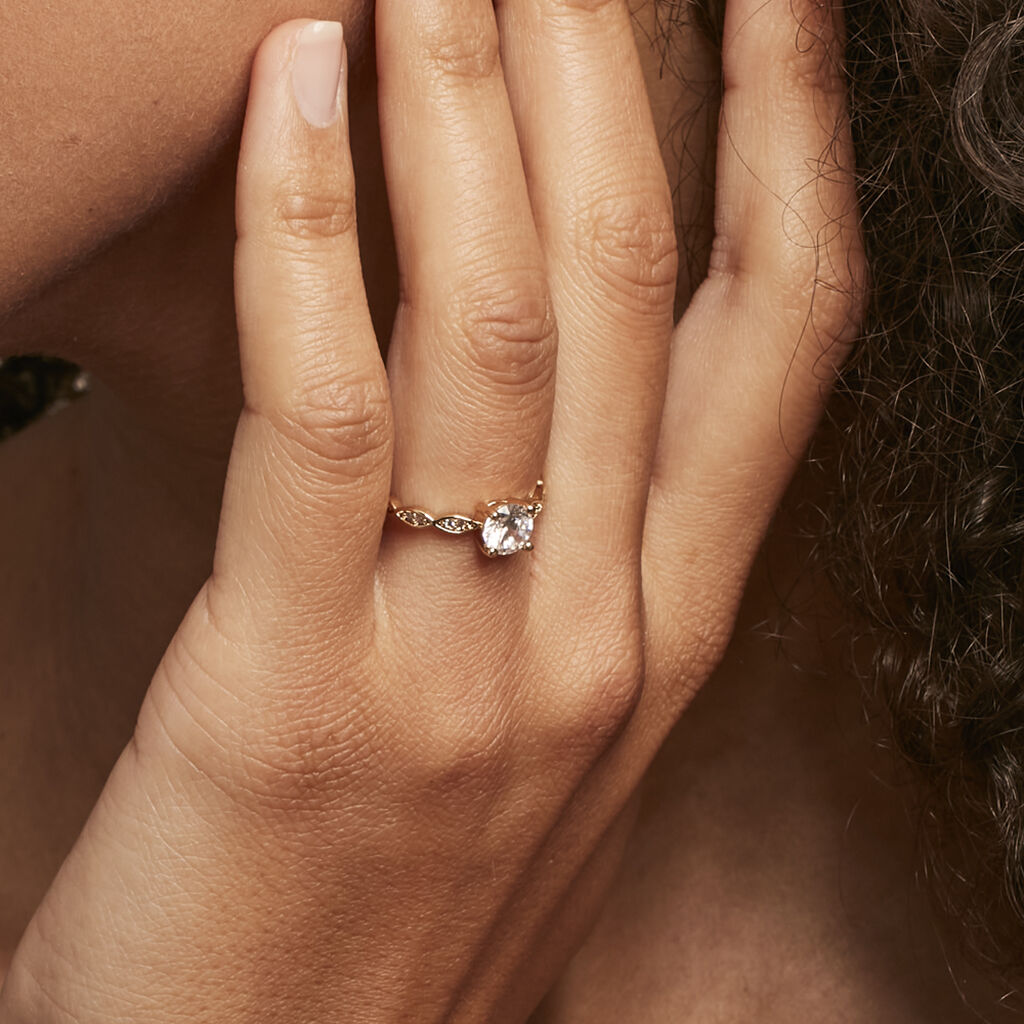 Bague Plaqué Or Kurt Oxydes De Zirconium - Bagues solitaires Femme | Histoire d’Or
