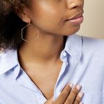 Cr&eacute;oles Roseane Hexagone Or Jaune - Boucles d'oreilles cr&eacute;oles Femme | Histoire d&rsquo;Or