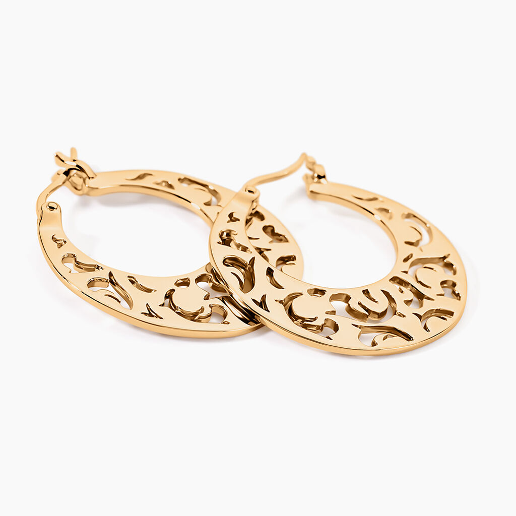 Cr&eacute;oles Tyfene Plaqu&eacute; Or Jaune - Boucles d'oreilles cr&eacute;oles Femme | Histoire d&rsquo;Or