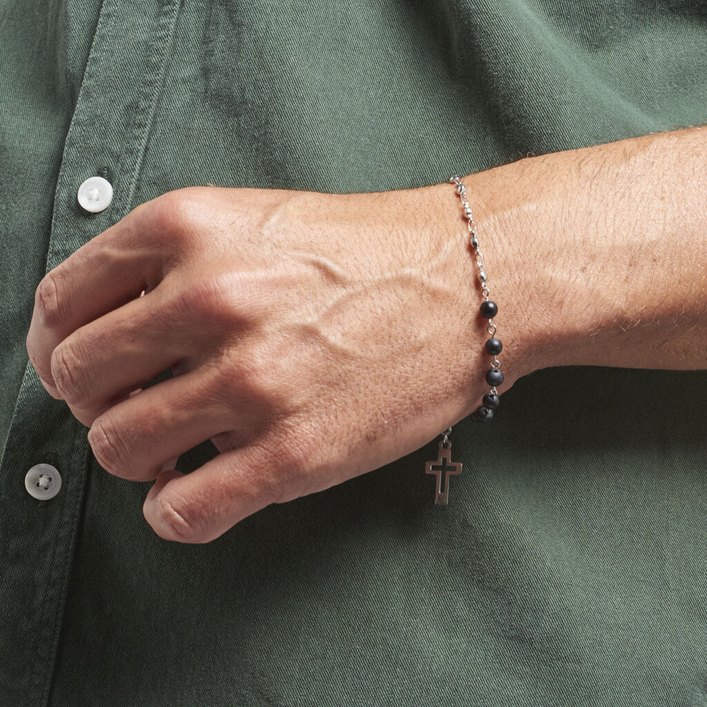 Bracelet Maximus Acier Blanc Onyx - Bracelets Homme | Histoire d’Or