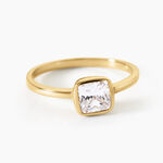 Bague Galal Argent Dor&eacute; A L'Or 750/1000 Oxyde De Zirconium - Bagues avec pierre Femme | Histoire d&rsquo;Or