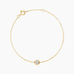 Bracelet Columbine Or Jaune Oxyde De Zirconium Blanc - Bracelets Femme | Histoire d&rsquo;Or