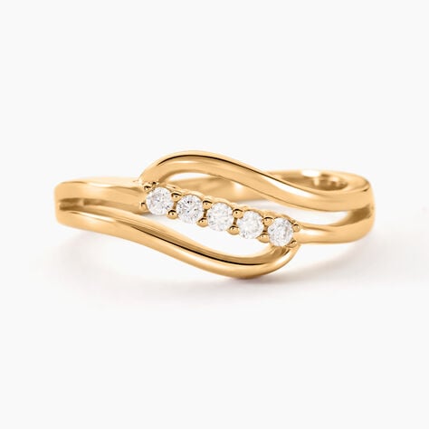 Bague Plaqu&eacute; Or Jaune Ciera Oxydes De Zirconium - Bagues avec pierre Femme | Histoire d&rsquo;Or