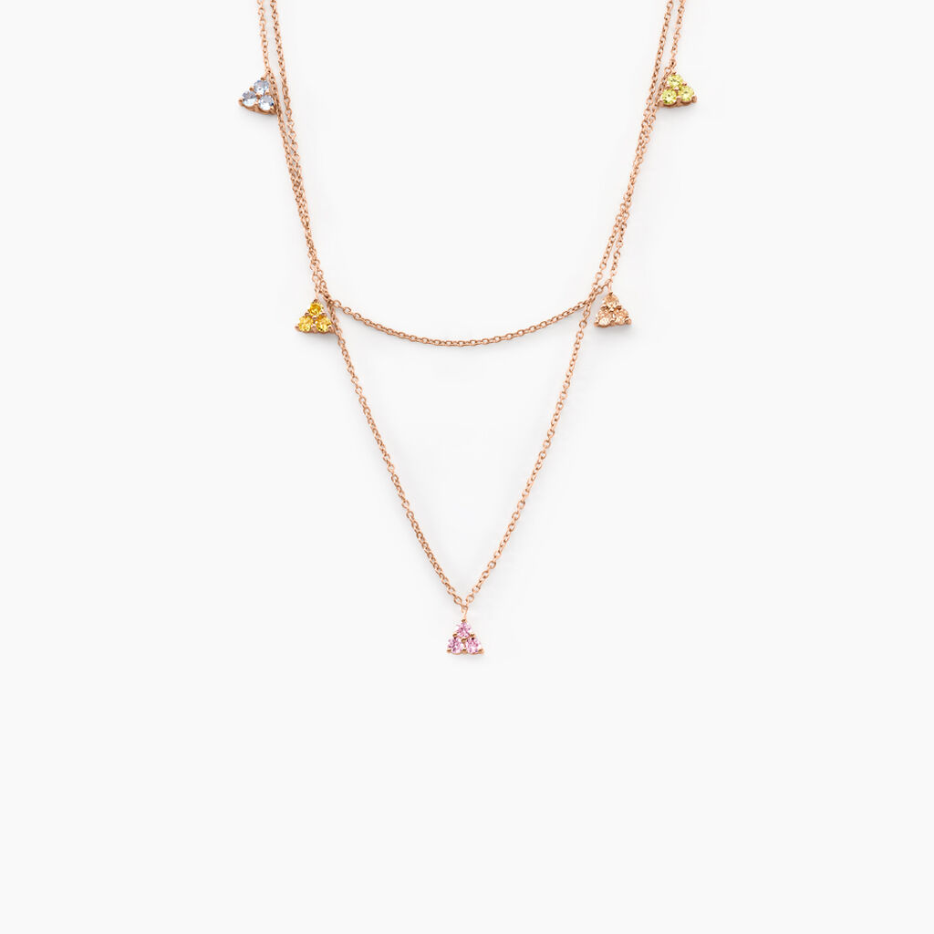 Collier Nimbe Argent Rose Oxyde De Zirconium - Colliers Femme | Histoire d&rsquo;Or