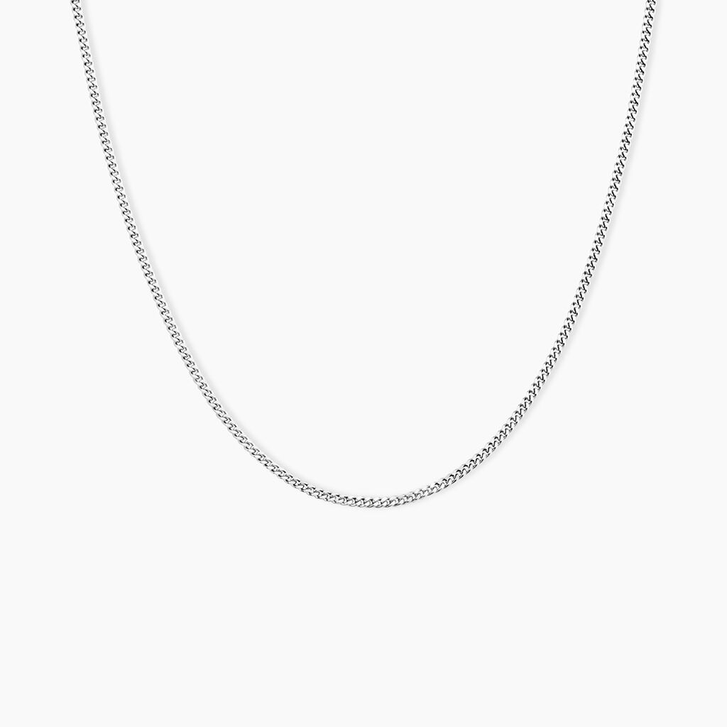 Cha&icirc;ne Imad Maille Gourmette Or Blanc - Chaines Femme | Histoire d&rsquo;Or