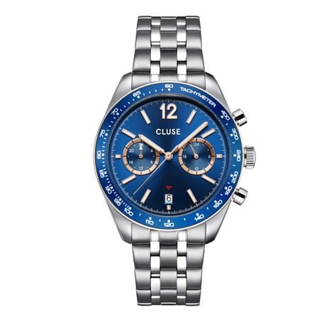 Montre Cluse Aravis Dual Timer Bleu - Montres Homme | Histoire d&rsquo;Or