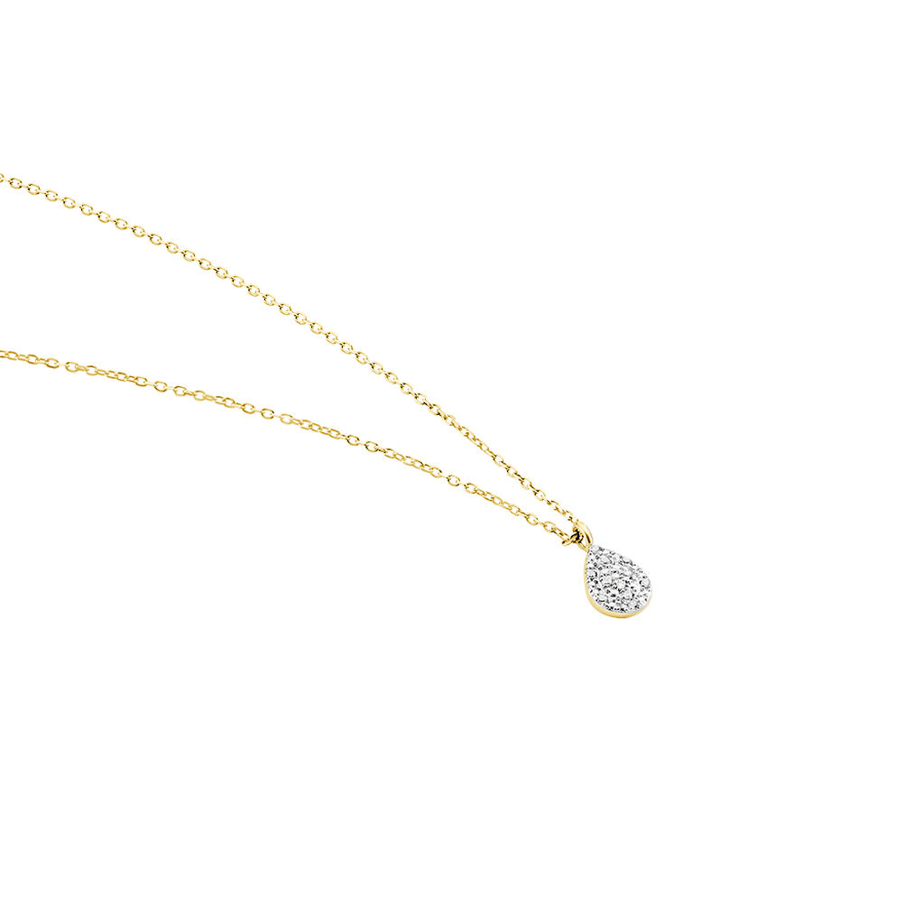 Collier Pear C Or Jaune Diamant - Colliers Femme | Histoire d’Or