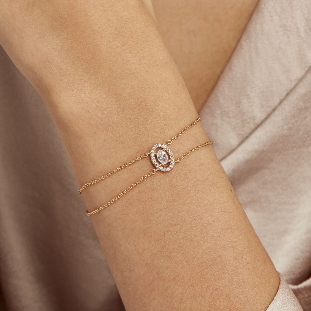 Bracelet Classical Plaqué Or Jaune Oxyde De Zirconium - Bracelets Femme | Histoire d’Or