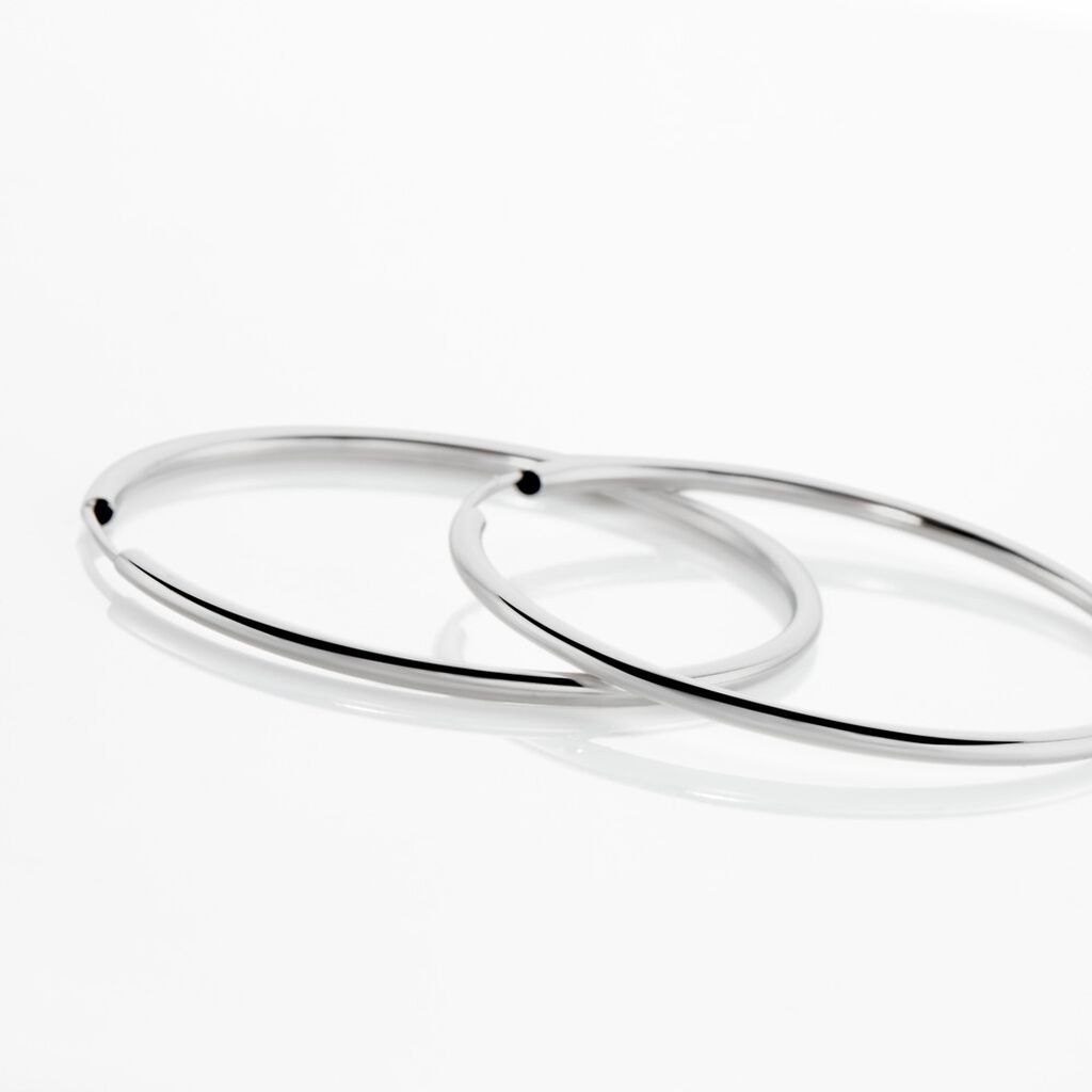 Créoles Valencina Or Blanc - Boucles d'oreilles créoles Femme | Histoire d’Or