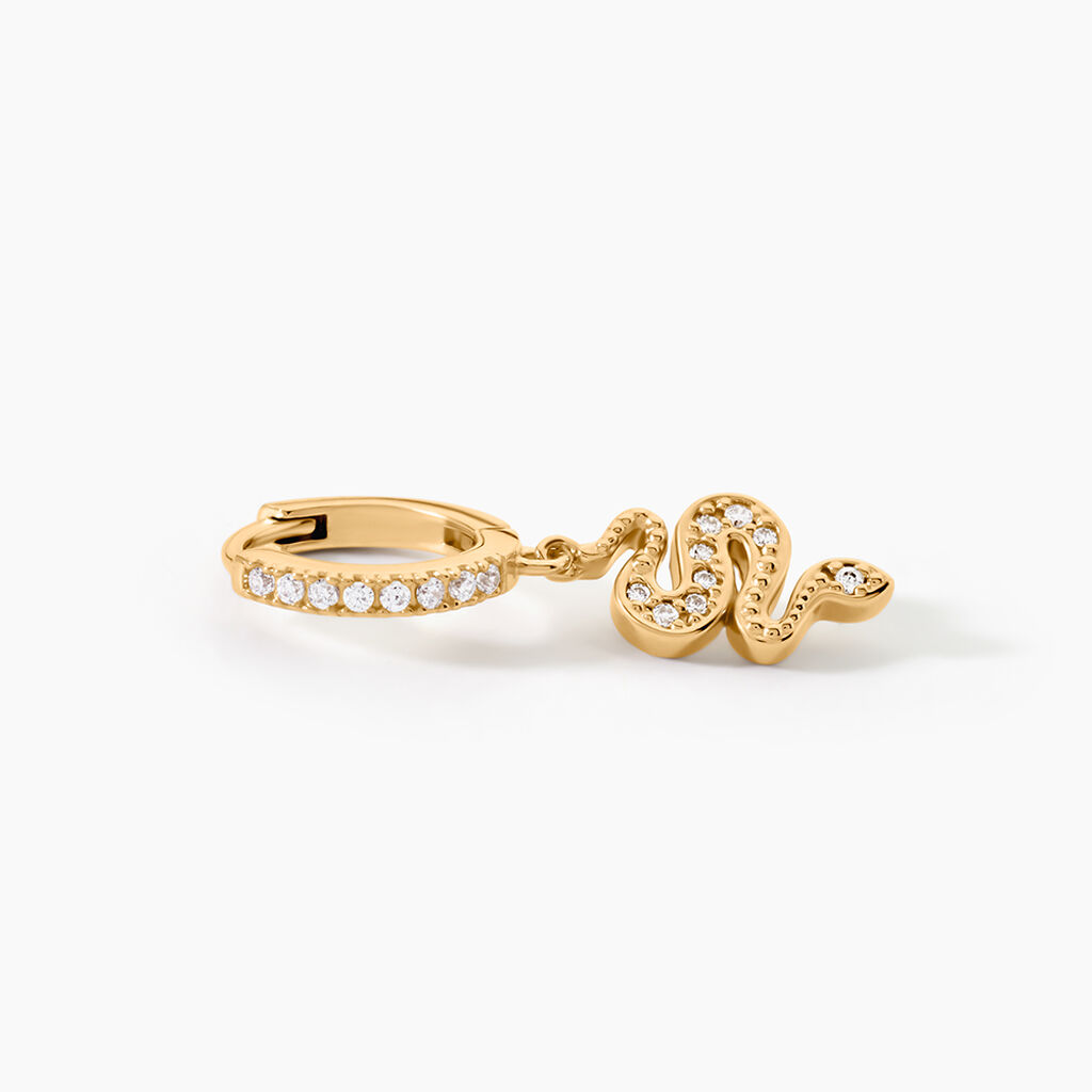 Cr&eacute;ole Unitaire Callistea 5 Plaqu&eacute; Or Jaune Oxyde De Zirconium - Piercings d'oreilles Femme | Histoire d&rsquo;Or