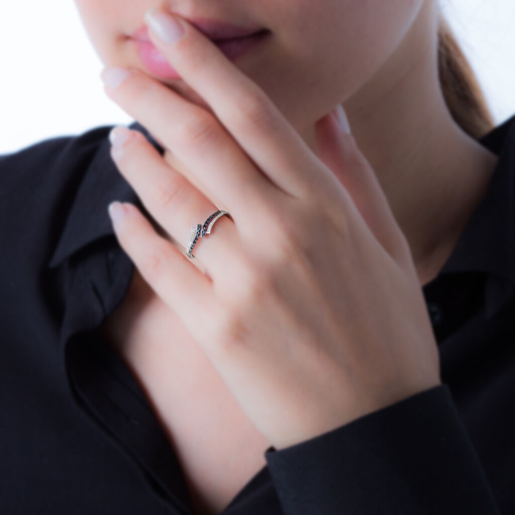 Bague Shaela Or Blanc Diamant - Bagues avec pierre Femme | Histoire d&rsquo;Or