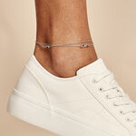 Cha&icirc;ne De Cheville Noelle Argent Blanc - Cha&icirc;nes de cheville Femme | Histoire d&rsquo;Or