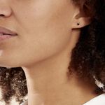 Boucles D'oreilles Puces Doreen Carre Or Blanc Oxyde De Zirconium - Clous d'oreilles Femme | Histoire d&rsquo;Or