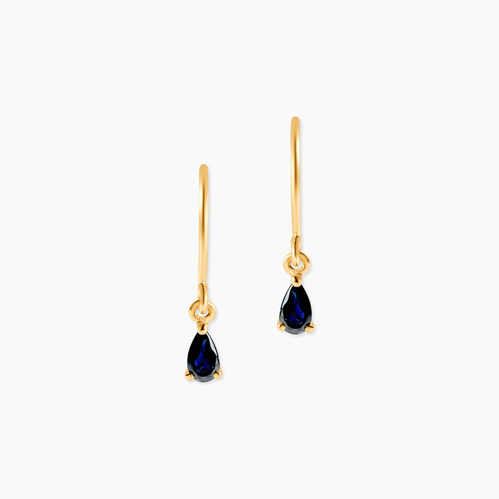 Boucles D'Oreillesucles D'Oreilles D&eacute;pareill&eacute;es Pluie D'Eclat Or Jaune Saphir - Boucles d'oreilles Femme | Histoire d&rsquo;Or