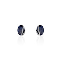 Boucles D'oreilles Puces Prudencia Or Blanc Saphir