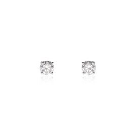 Boucles D'oreilles Puces Victoria Or Blanc Diamant - Clous d'oreilles Famille | Histoire d’Or