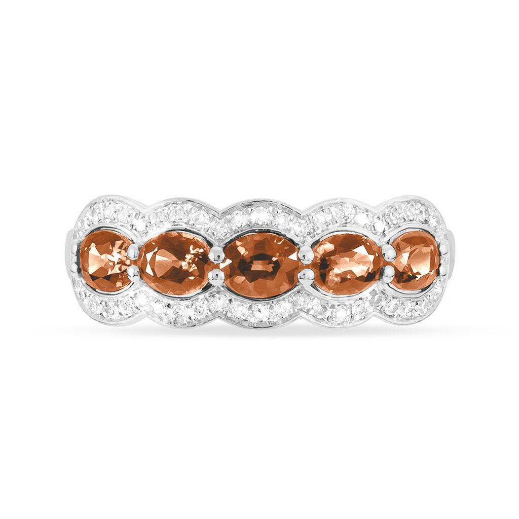 Bague Margaux Or Blanc Tourmaline Et Diamant - Bagues avec pierre Femme | Histoire d’Or