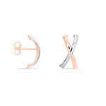 Cr&eacute;oles Bleona Croisees Or Bicolore - Boucles d'oreilles cr&eacute;oles Femme | Histoire d&rsquo;Or