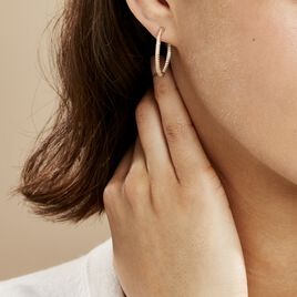 Créoles Karolina Rondes Plaqué Or Jaune Oxyde De Zirconium - Boucles d'oreilles créoles Femme | Histoire d’Or