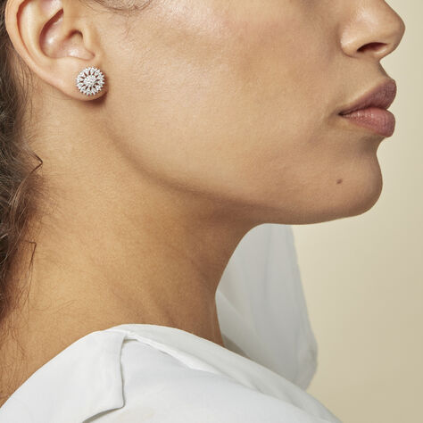 Boucles D'oreilles Puces Hyelana Argent Blanc Oxyde De Zirconium - Boucles d'oreilles fantaisie Femme | Histoire d’Or