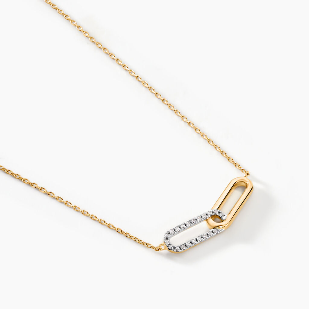Collier Graphic Lines Or Jaune Oxyde De Zirconium - Colliers Femme | Histoire d’Or