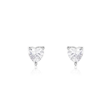 Boucles D'oreilles Puces Breana Argent Blanc Oxyde De Zirconium - Boucles d'oreilles fantaisie Femme | Histoire d&rsquo;Or